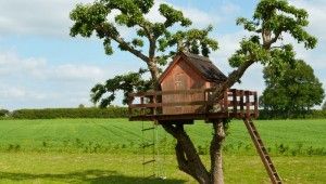 A wooden house from childhood dreams
